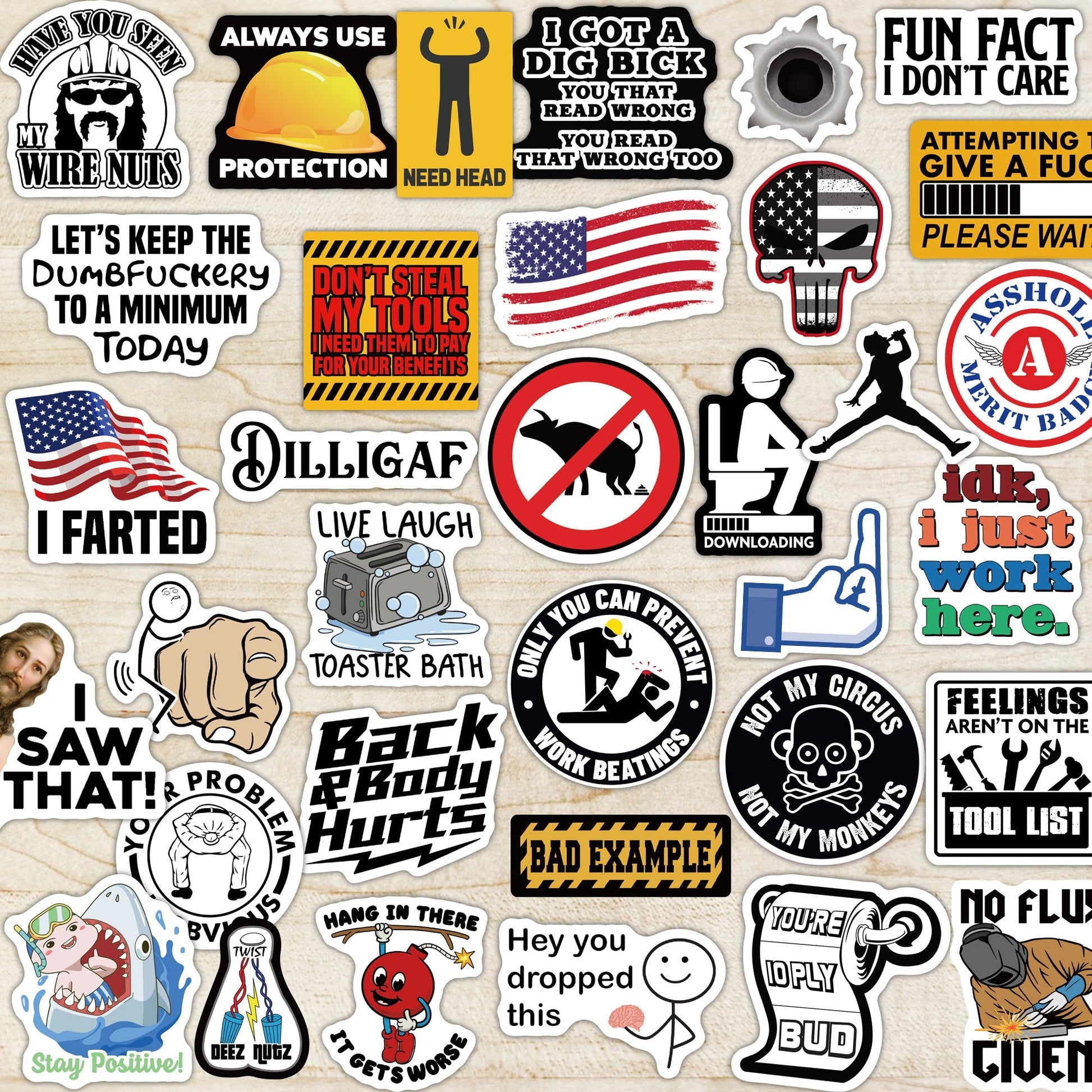 300 PCS Hard Hat Stickers