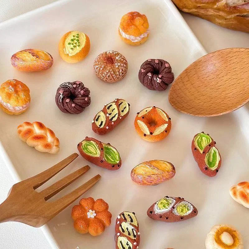 Hyper-Realistic Miniature French Bakery Resin Charms – DIY Decoden & Memo Magnet Supplies – close-up product details