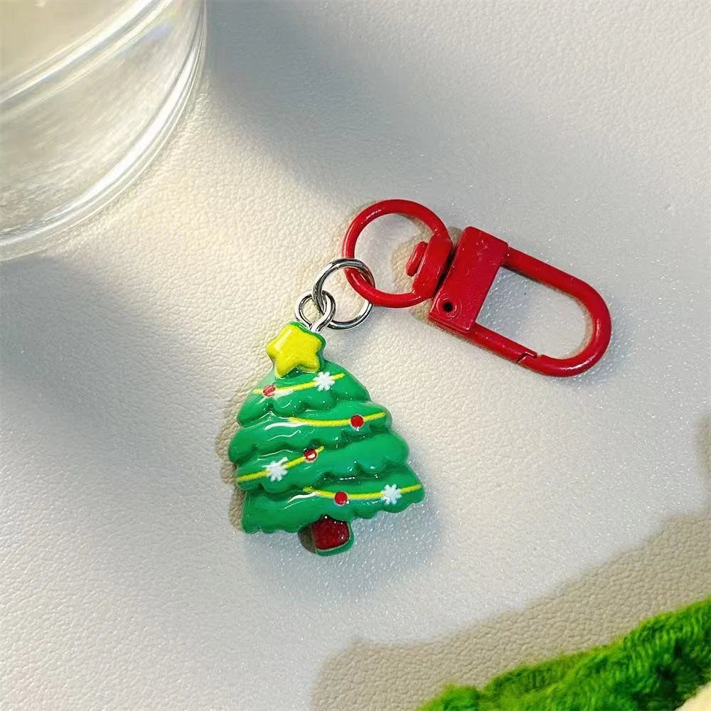 Kawaii Christmas Character Keychains – Cute Santa & Reindeer Backpack Charms – close-up product details