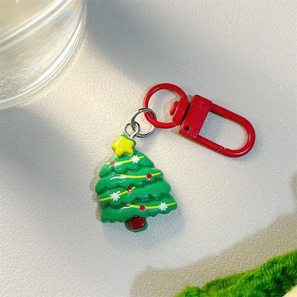 Kawaii Christmas Character Keychains – Cute Santa & Reindeer Backpack Charms – close-up product details