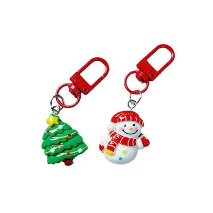 Kawaii Christmas Character Keychains – Cute Santa & Reindeer Backpack Charms – pack contents