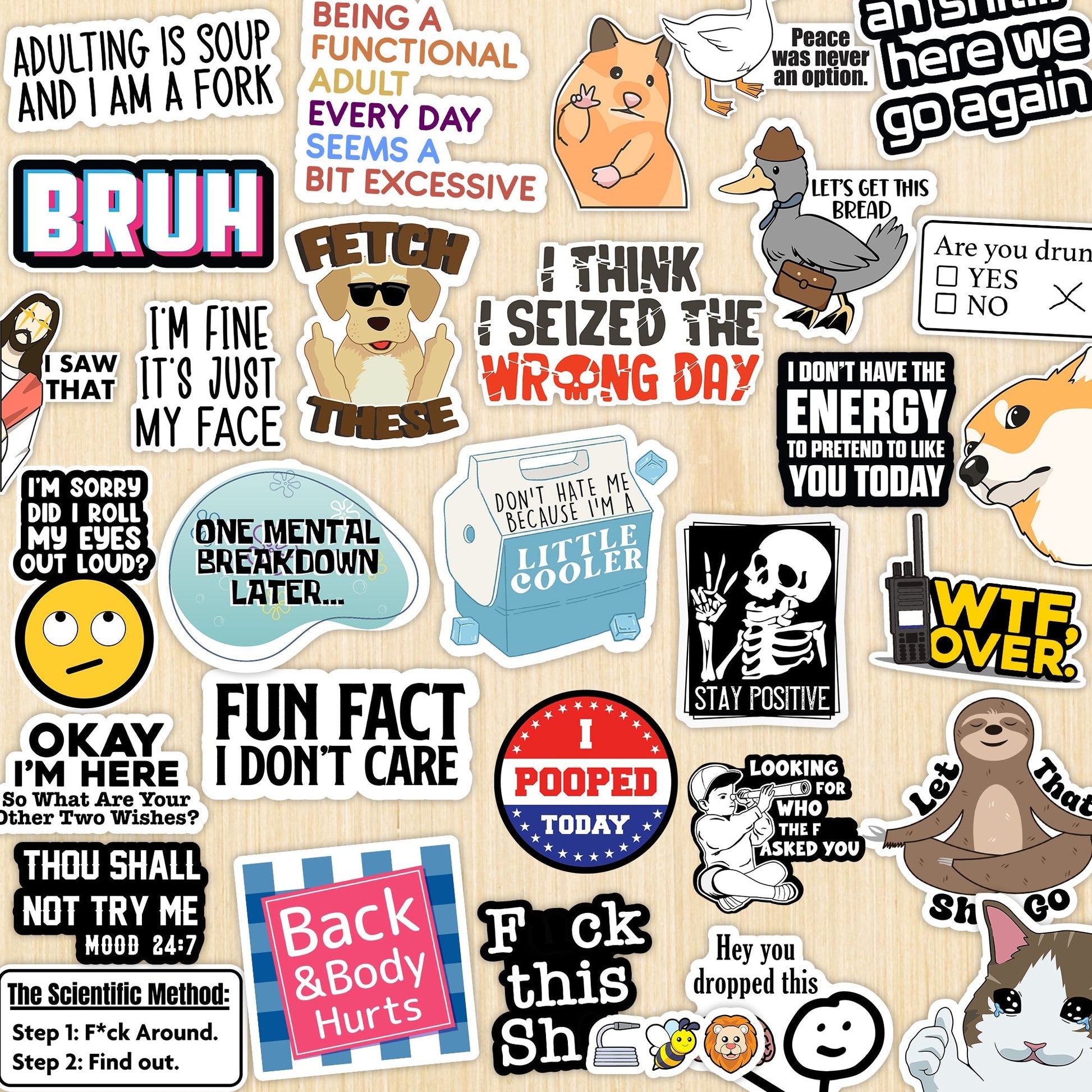 130 PCS Funny Anti-Social Stickers