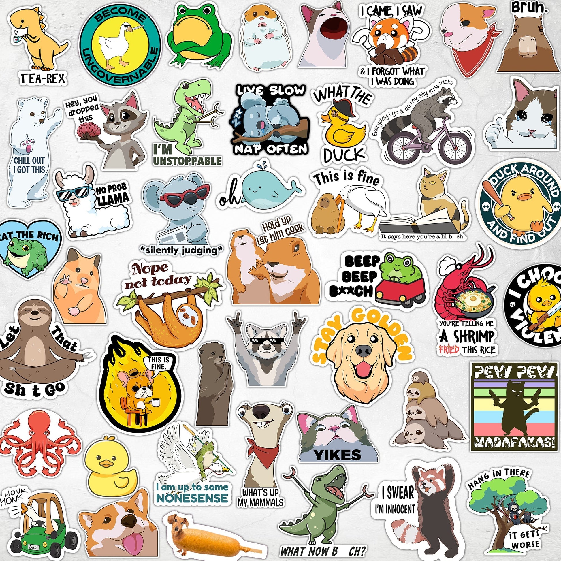 110 PCS Funny Animal Meme Stickers