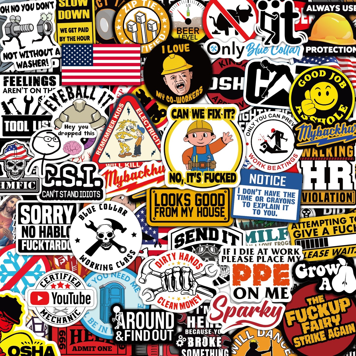 123 PCS Hard Hat Stickers