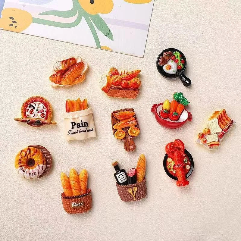 Miniature European Bakery Resin Charms – Cute Faux Food DIY Craft Sets – close-up product details