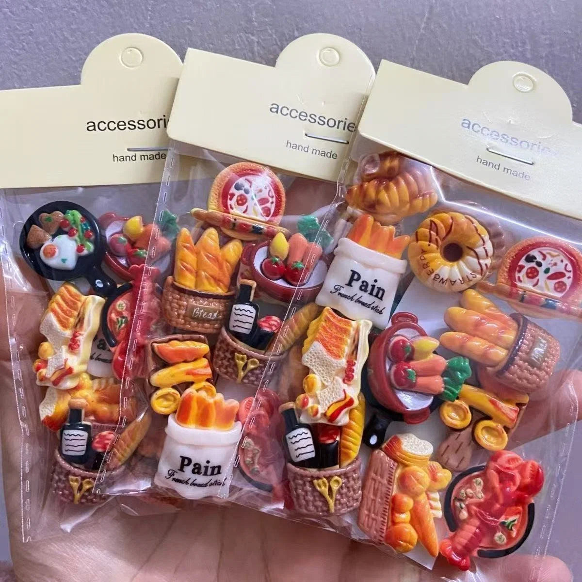 Miniature European Bakery Resin Charms – Cute Faux Food DIY Craft Sets – size and scale