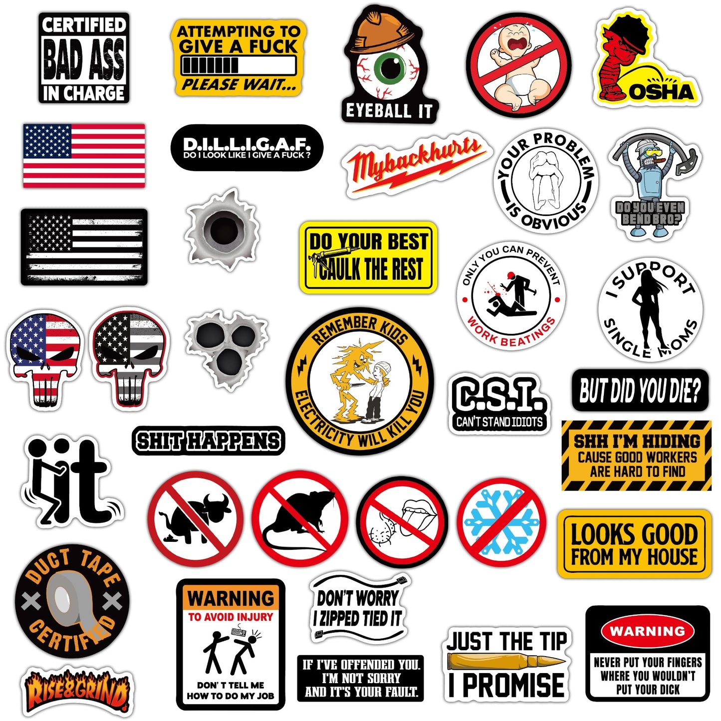 300 PCS Hard Hat Stickers