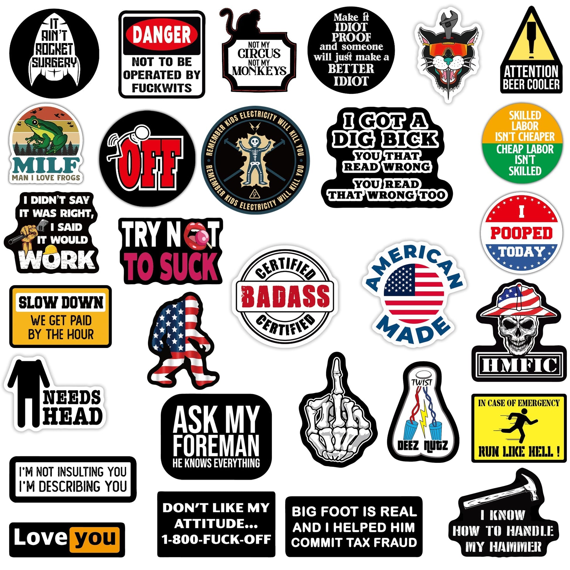 300 PCS Hard Hat Stickers