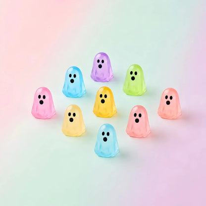 Colorful glow-in-the-dark mini ghost mystery bag figures