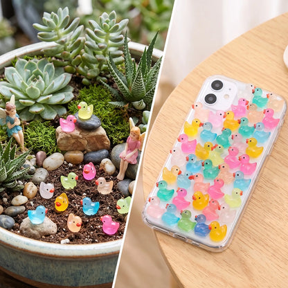 Mini ducks used in a fairy garden and phone case craft
