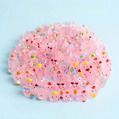 Assorted translucent pink pig mystery bag miniatures