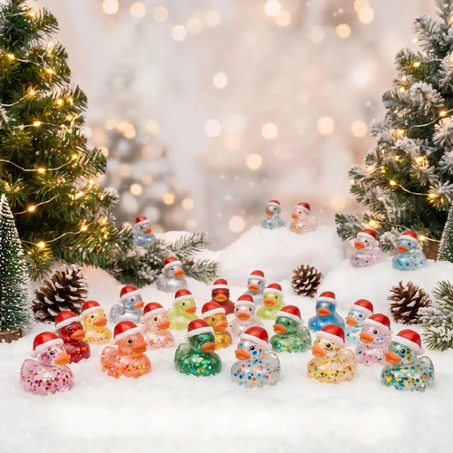 Assorted glitter Christmas duck mystery bag miniatures