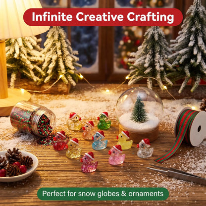 Mini glitter ducks used in Christmas ornaments and crafts