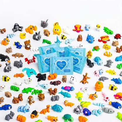 Colorful mini animals and individual mystery bags