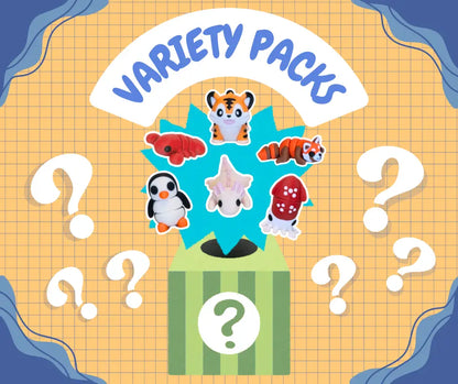 Surprise variety pack of mini articulated animal figurines
