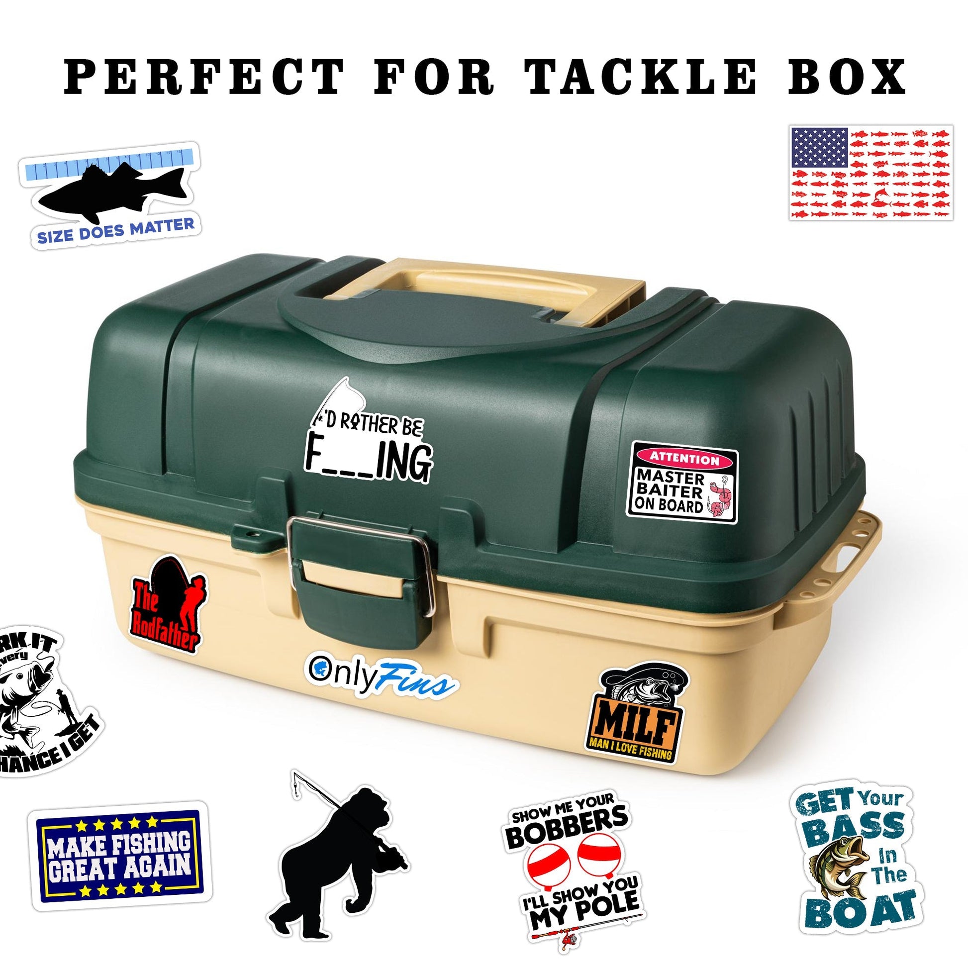 73 PCS Funny Fishing Stickers